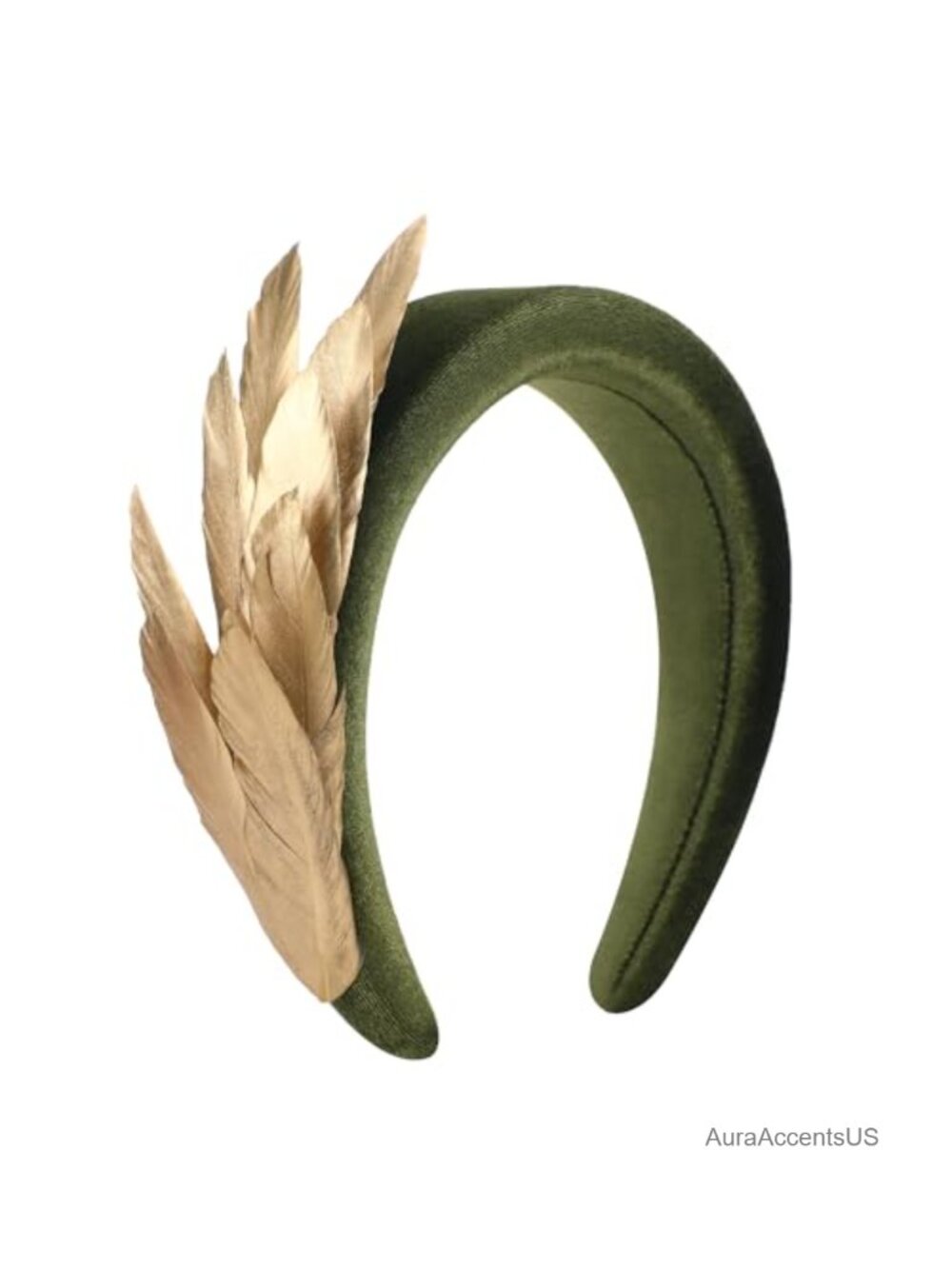 Vintage Feather Fascinator Headband Velvet 1920s Tea Party Cocktail